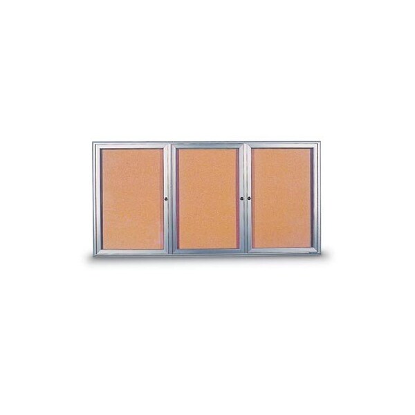 Triple Door Radius Corkboard With Header